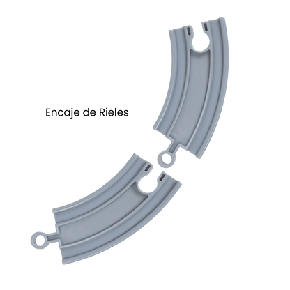 Ciudad de Bloques de madera con Riel de Tren